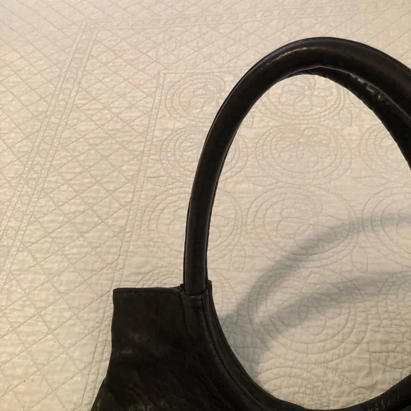 Large leather hobo bag tote shoulder purse. Black Sheep leather. - Picture 4 of 9